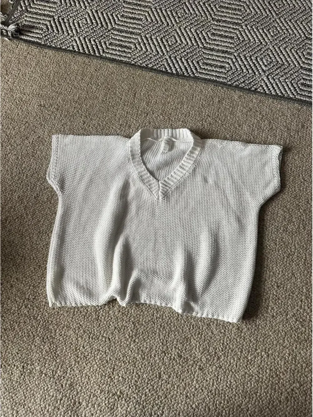 Anthropologie Roan + Ryan White cotton knit sweater top